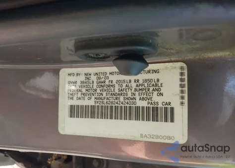 2004 Pontiac Vibe из США, поврежденный, VIN 5Y2SL62824Z424030